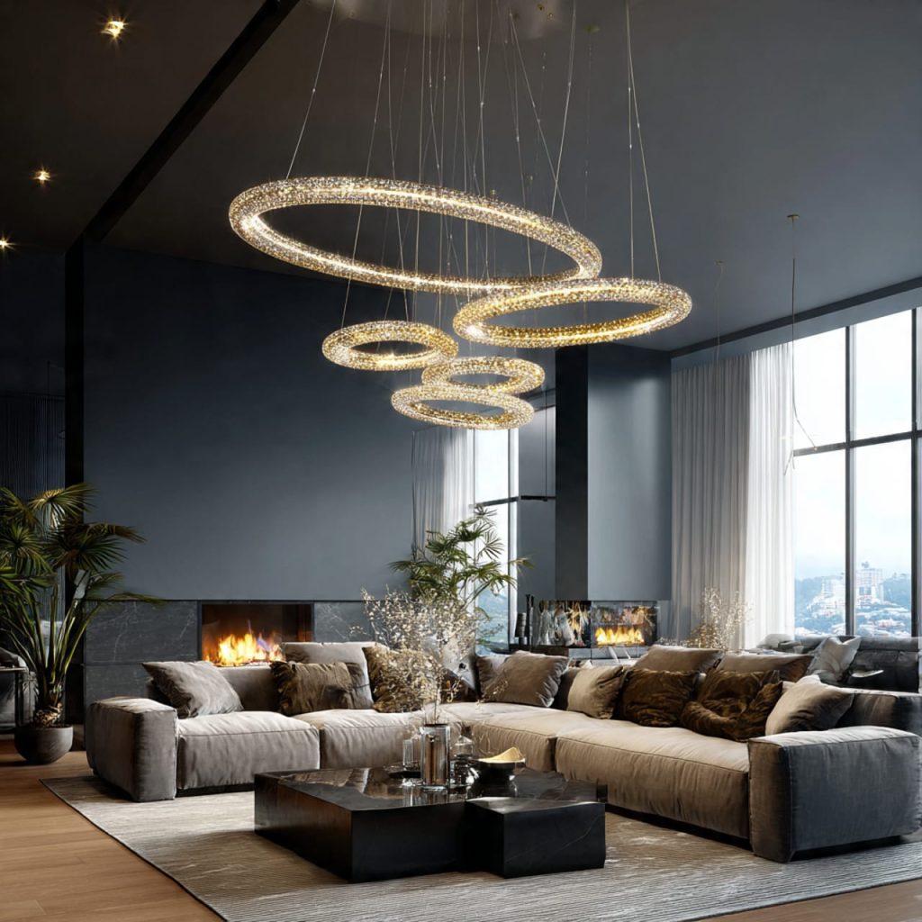 Modern LED Circle Crystal Chandelier