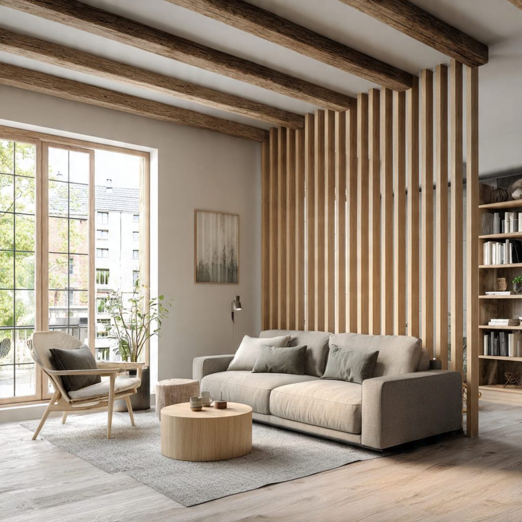 I love how the wood element creates a warm feeling while the glass (or open space) helps maintain airiness