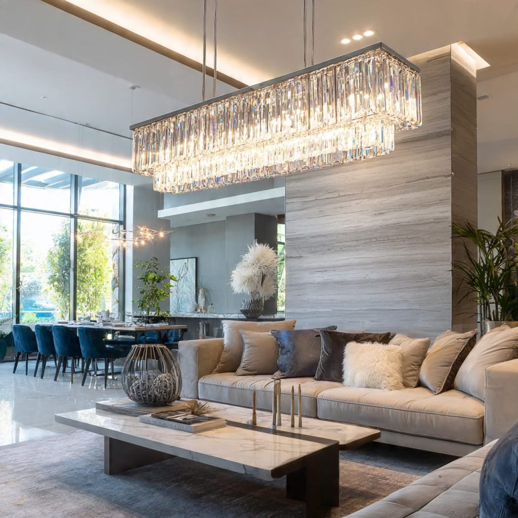Linear Bar Crystal Chandelier