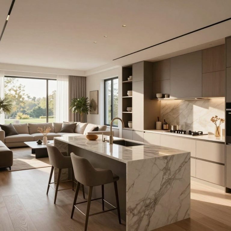 Open concept kitchen and living room