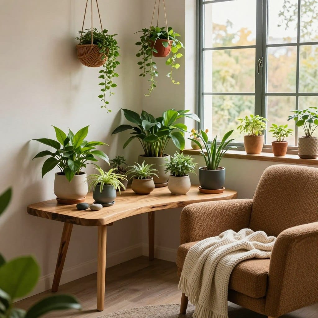 biophilic corner sanctuary
