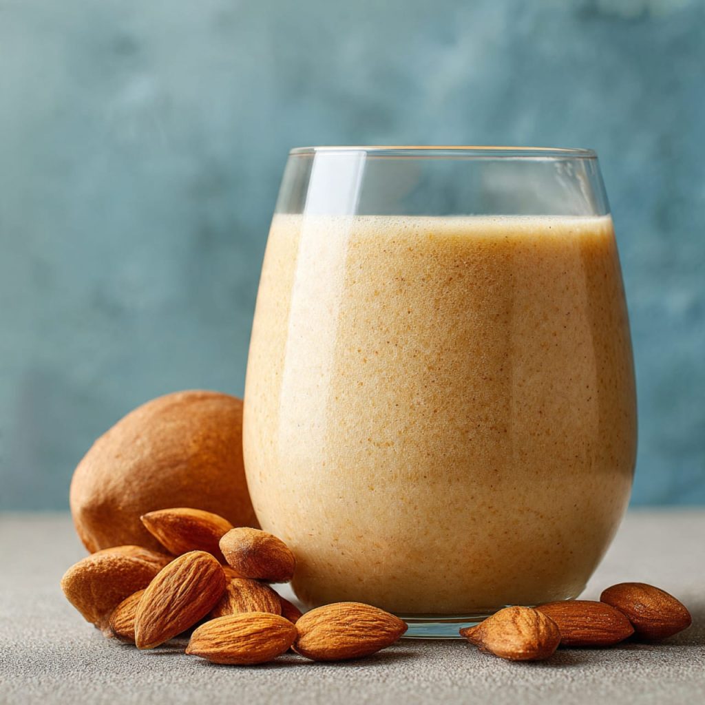Sapodilla and almond smoothie providing natural sweetness and fast energy recovery after workouts